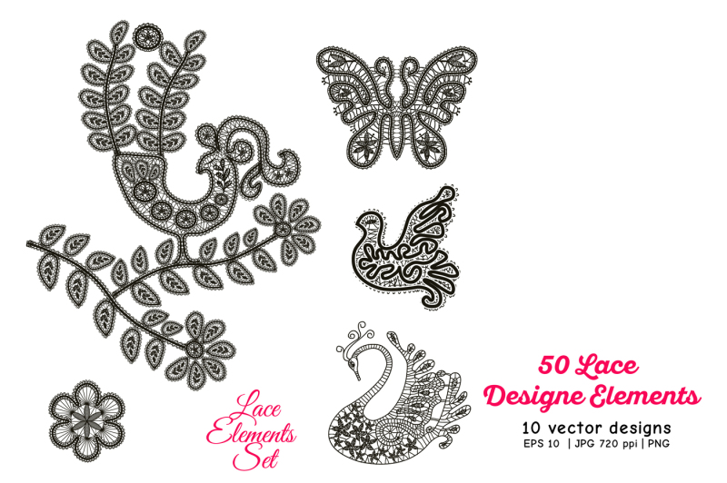 50-lace-design-elements-set