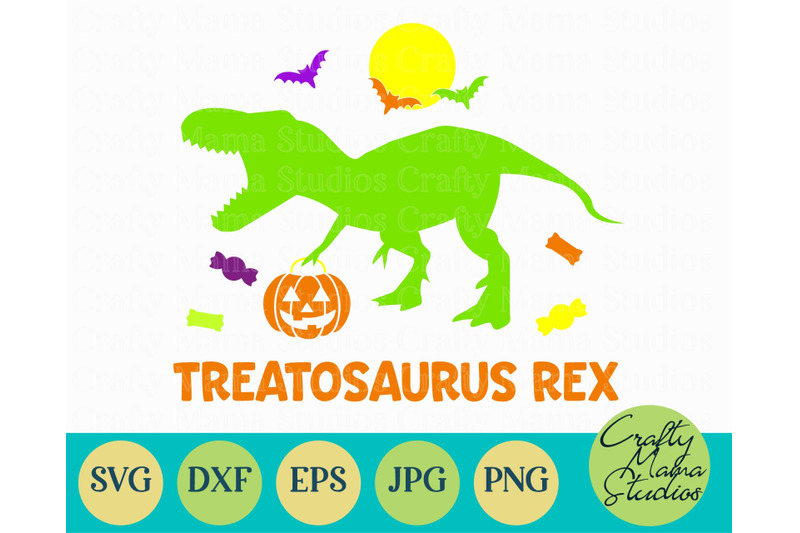 Halloween Svg Dinosaur Svg Treatosaurus Rex T Rex Svg By Crafty Mama Studios Thehungryjpeg Com