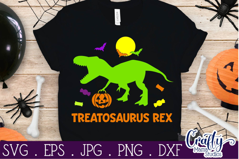 Halloween Svg, Dinosaur Svg, Treatosaurus Rex, T Rex Svg ...