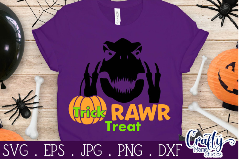 Download Halloween Svg, Dinosaur Svg, Trick Rawr Treat, T Rex Svg ...