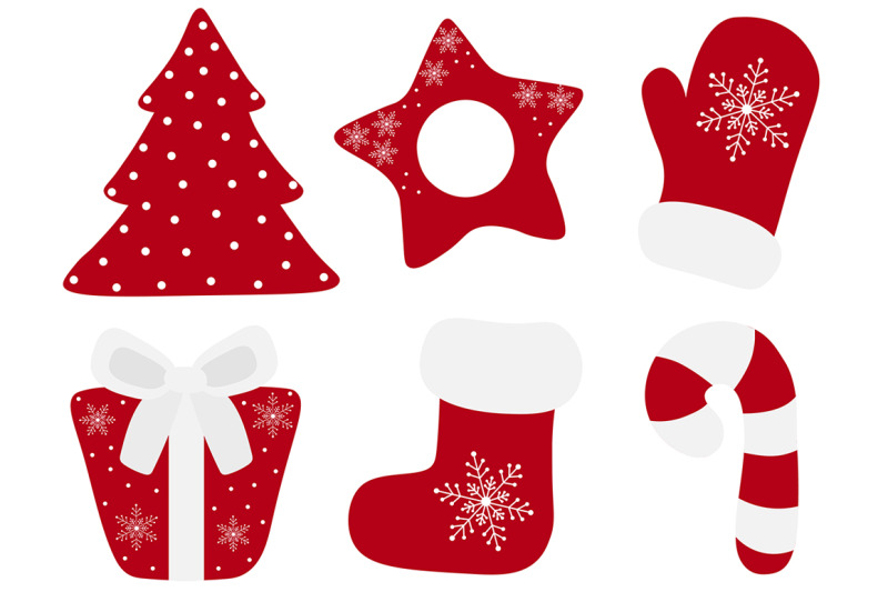 set-new-year-christmas-elements-vector-illustration