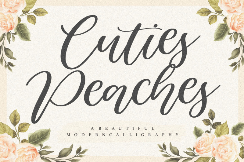 cuties-peaches-beautiful-modern-calligraphy-font