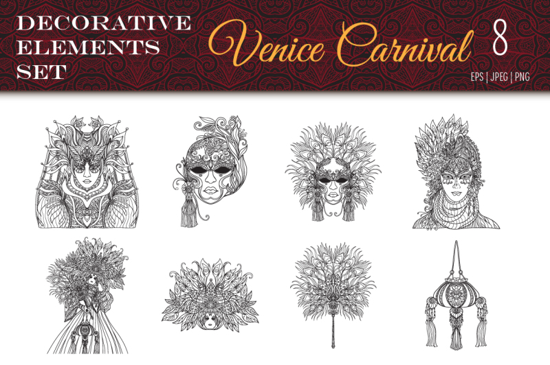 8-venice-carnival-elements-set