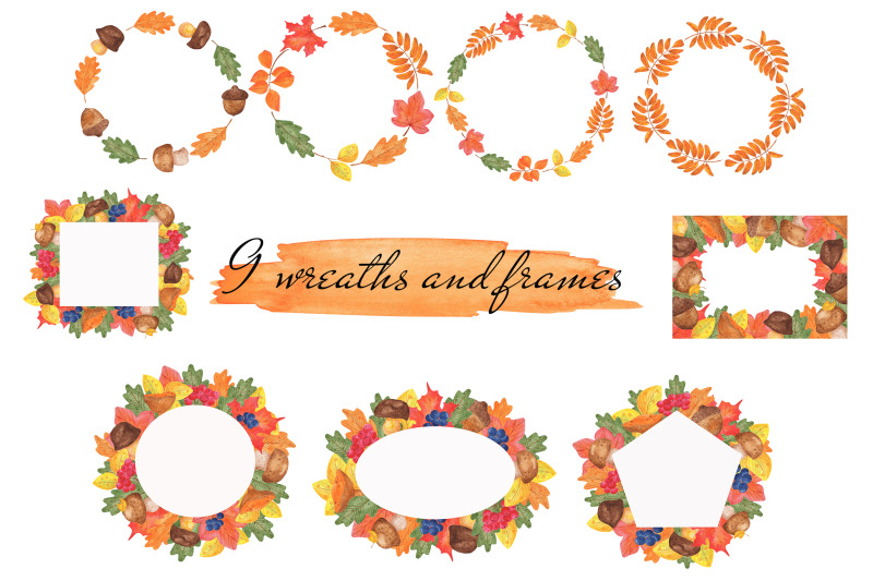 autumn-watercolor-wreaths-and-frames