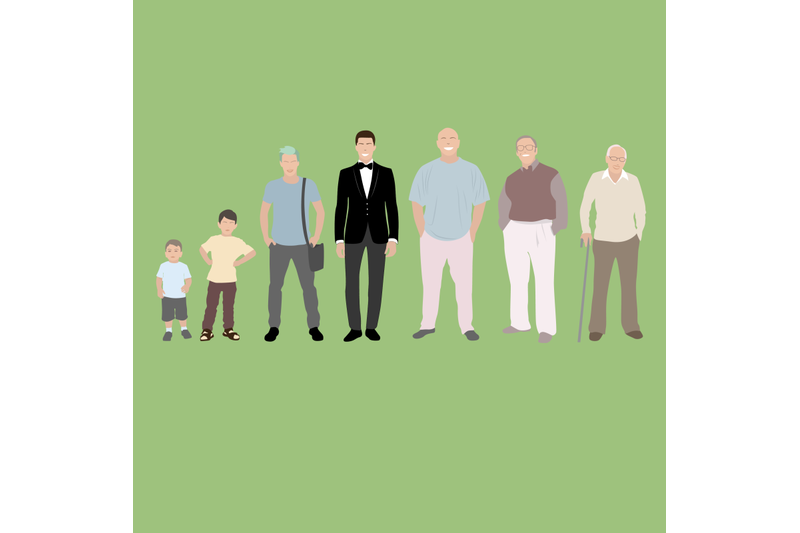 male-age-development-generation-boy-teenager-and-senior-grandfather