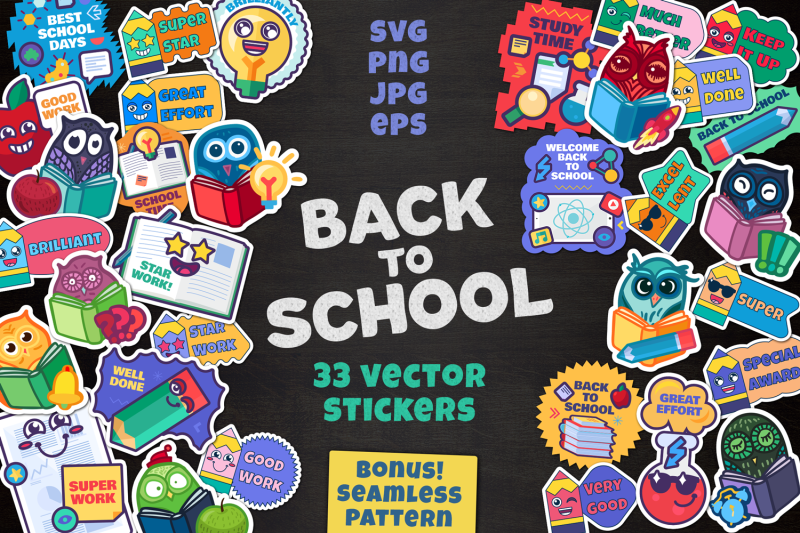 cartoon-school-stickers-set