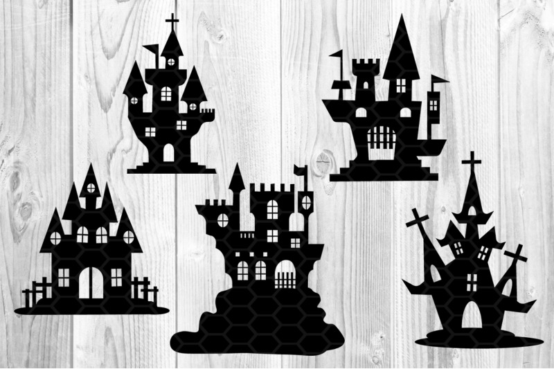 Halloween Haunted House Silhouette SVG By Mandala Creator ...