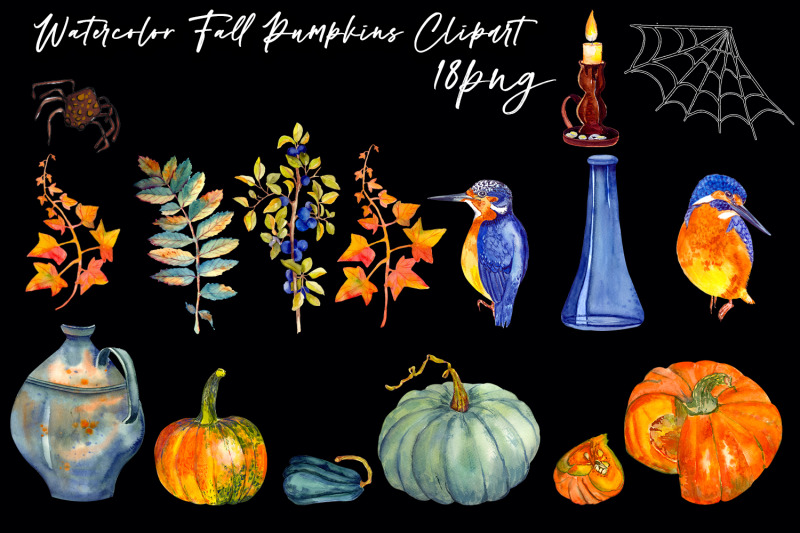 autumn-halloween-pumpkins-clipart-set