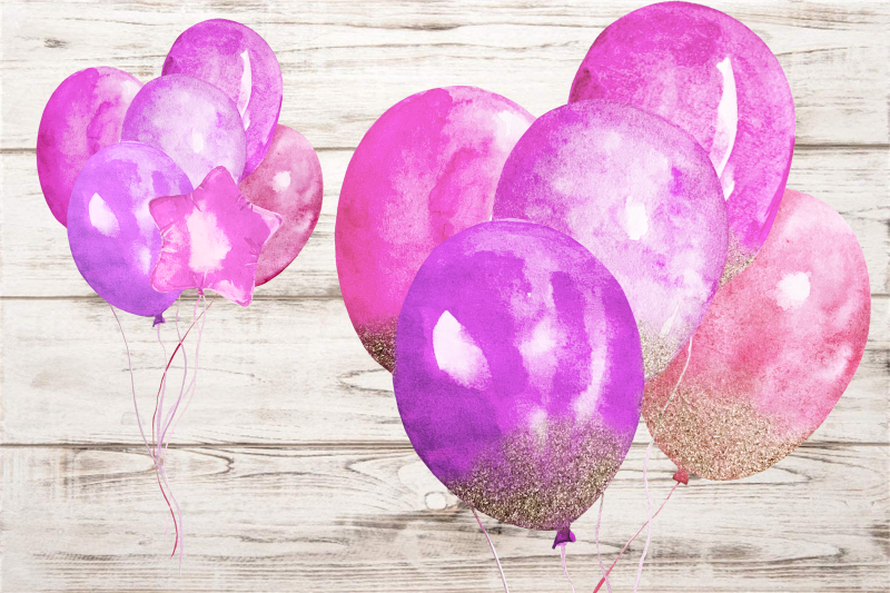 pink-balloons-and-numbers-watercolor-set