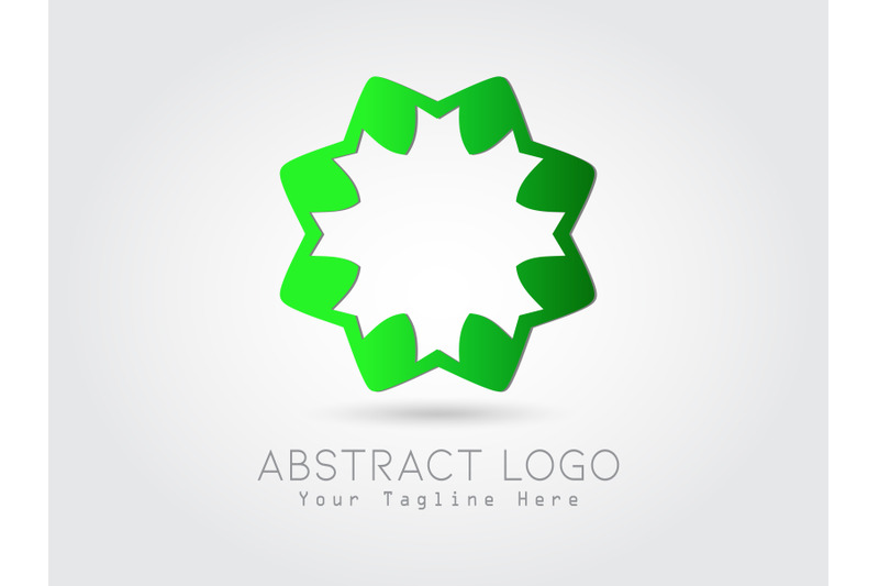 logo-abstract-flower-gradtion-green