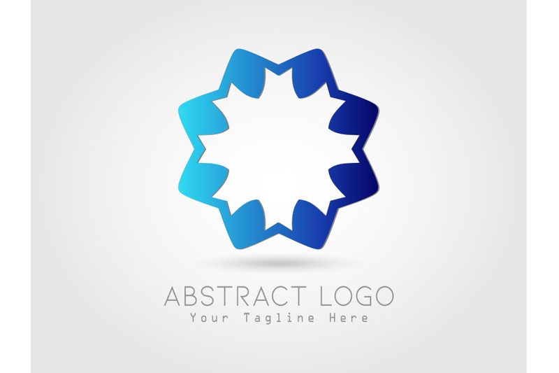 logo-abstract-flower-gradation-blue