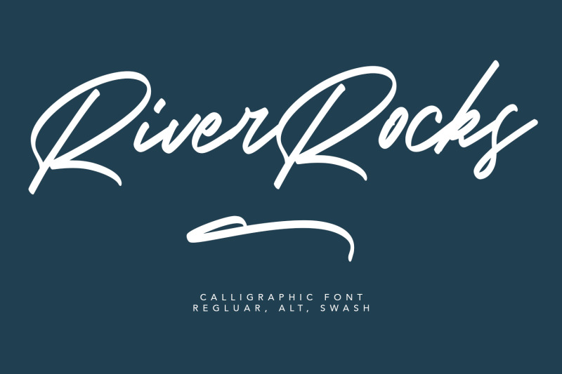 river-rocks-brush-font