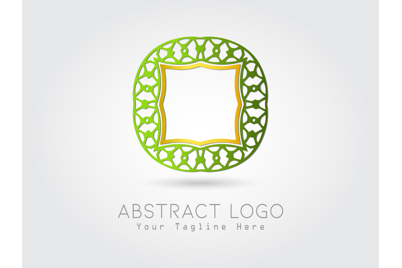 logo-abstract-combination-gold-green-color-design