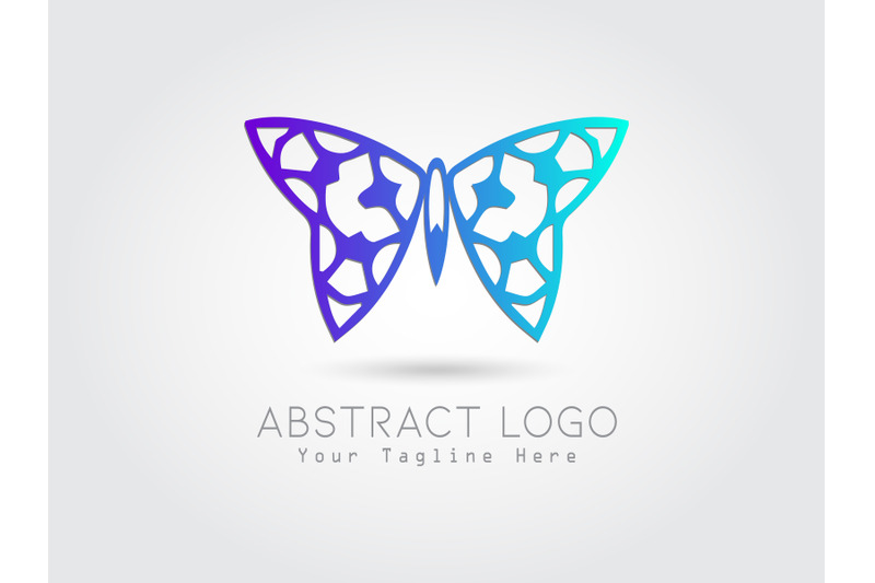 logo-abstract-butterfly-gradation-blue-color