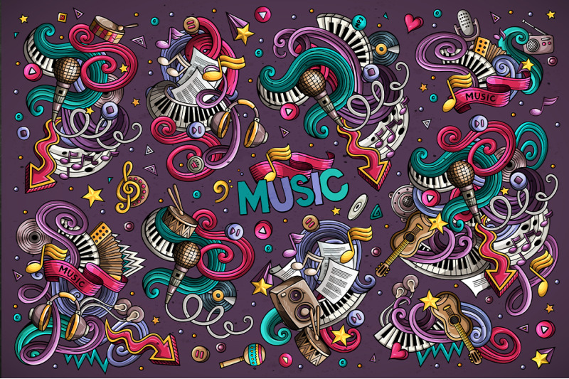 music-doodle-designs-set