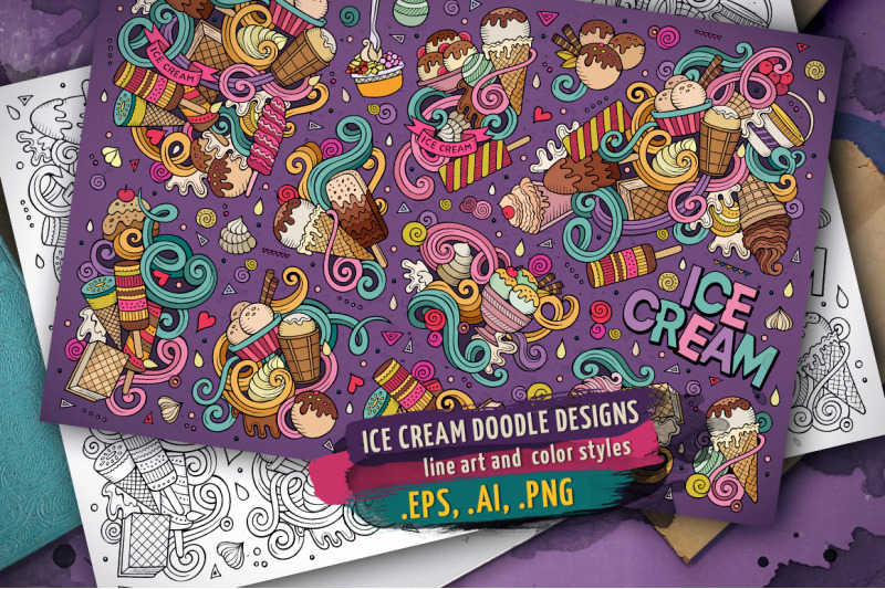 ice-cream-doodle-designs-set