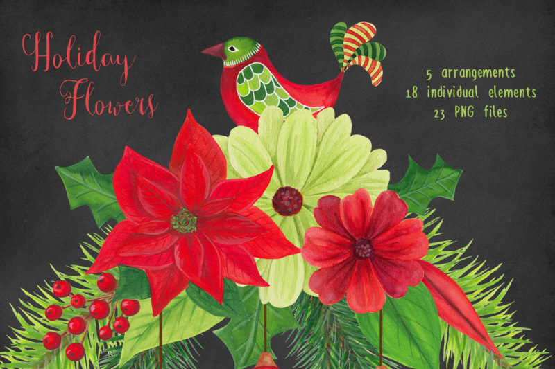christmas-holiday-flowers-watercolors