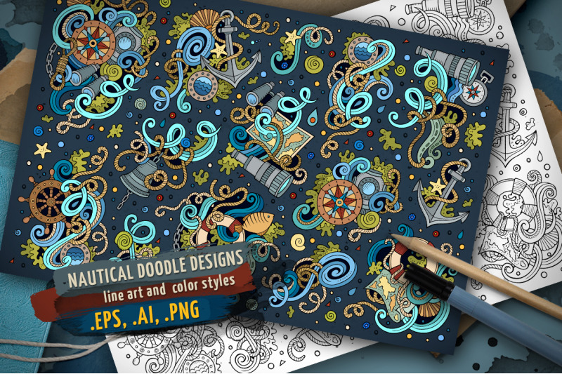 nautical-doodle-designs-set