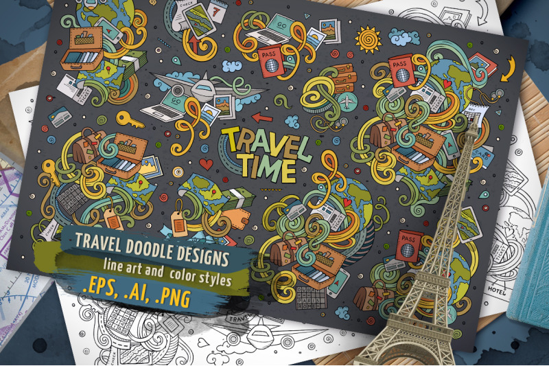 travel-doodle-designs-set