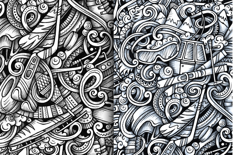 winter-sports-graphics-doodle-patterns