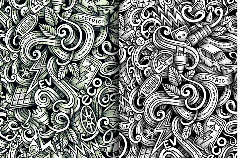 electric-cars-graphics-seamless-patterns
