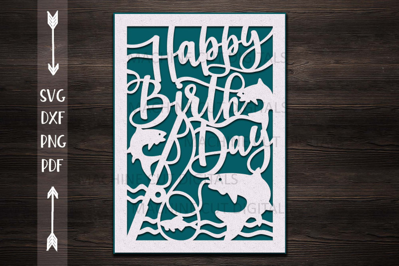 Download Happy Birthday card papercut svg laser cut cricut template By kArtCreation | TheHungryJPEG.com