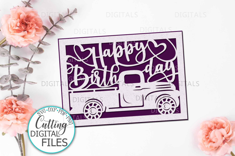 Download Happy Birthday card papercut svg laser cut cricut template By kArtCreation | TheHungryJPEG.com