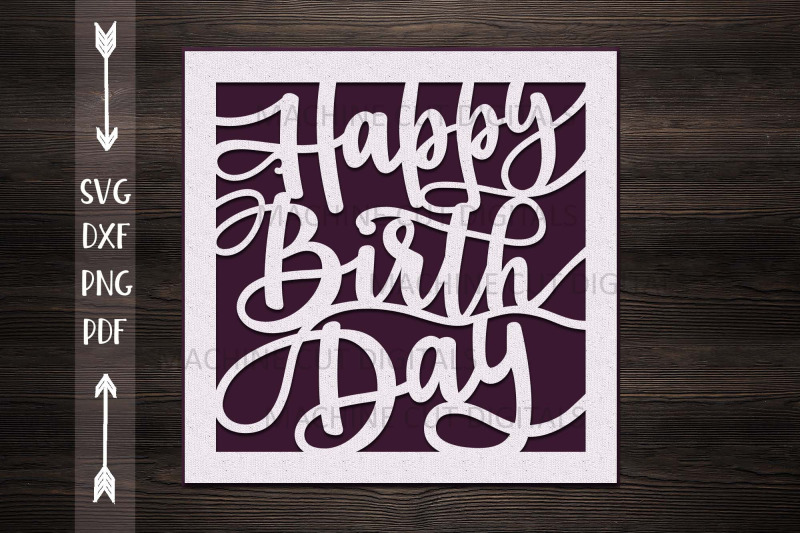 Happy Birthday card papercut svg laser cut cricut template By kArtCreation | TheHungryJPEG.com