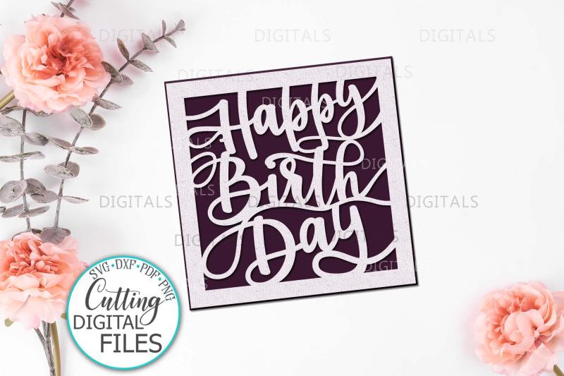 Download Happy Birthday card papercut svg laser cut cricut template ...