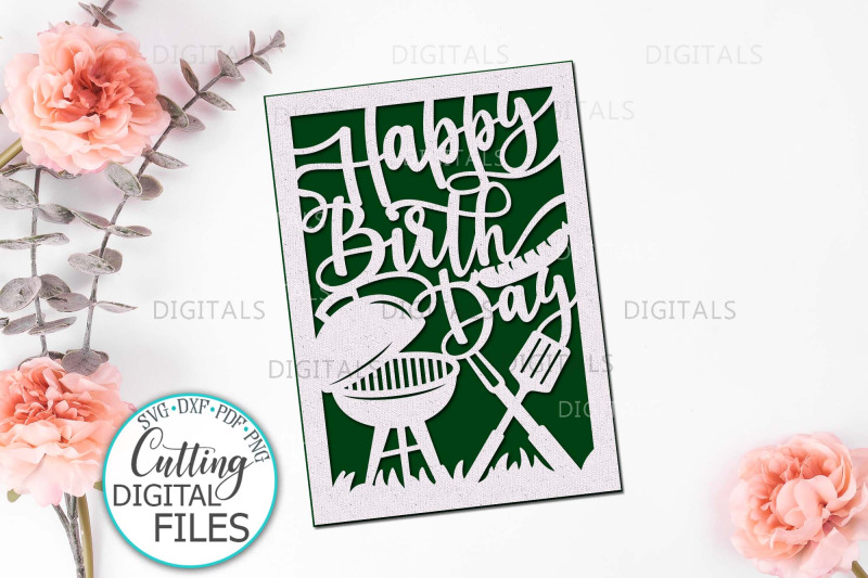 Download Happy Birthday card papercut svg laser cut cricut template ...
