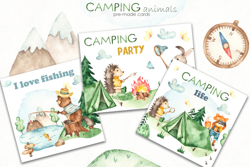 camping-animals-watercolor-clipart