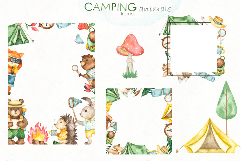 camping-animals-watercolor-clipart