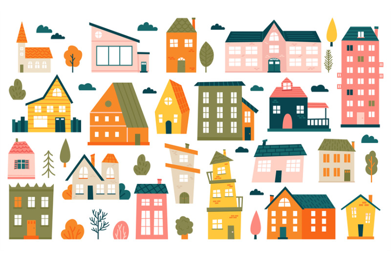 cute-tiny-houses-cartoon-small-town-houses-minimalism-city-buildings