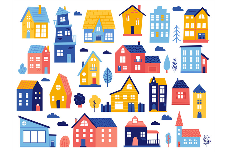 doodle-cottages-cute-tiny-town-houses-minimal-suburban-houses-resid