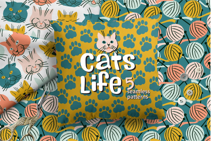 cats-life-pattern-collection