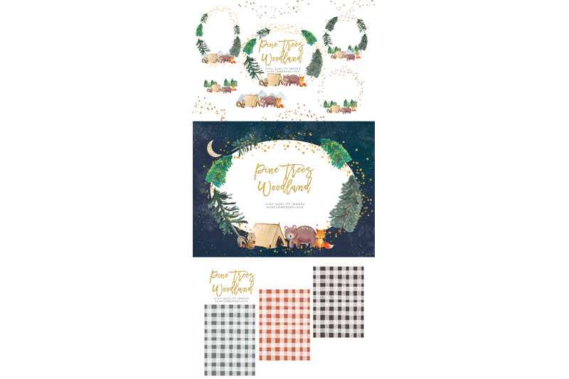 adventure-forest-clipart-wood-rustic-boy-pine-trees