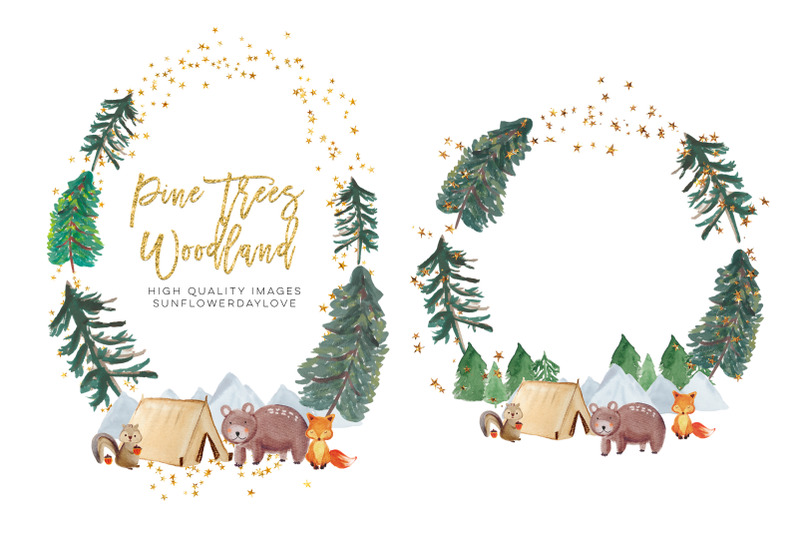 adventure-forest-clipart-wood-rustic-boy-pine-trees