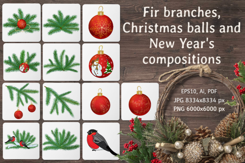fir-branches-christmas-balls-and-new-year-039-s-compositions