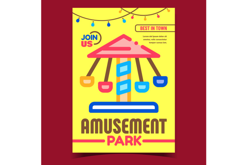 amusement-park-creative-advertising-banner-vector