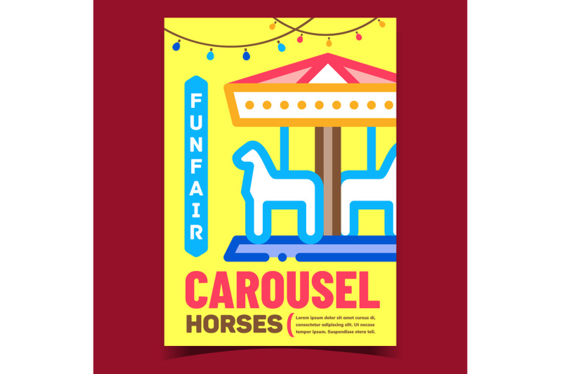 funfair-horses-carousel-advertising-poster-vector