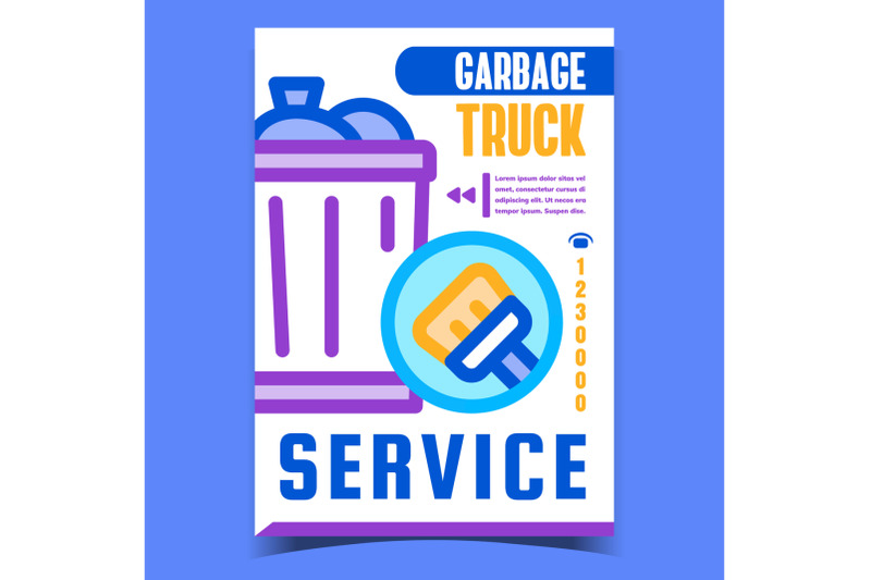 garbage-truck-service-advertising-banner-vector