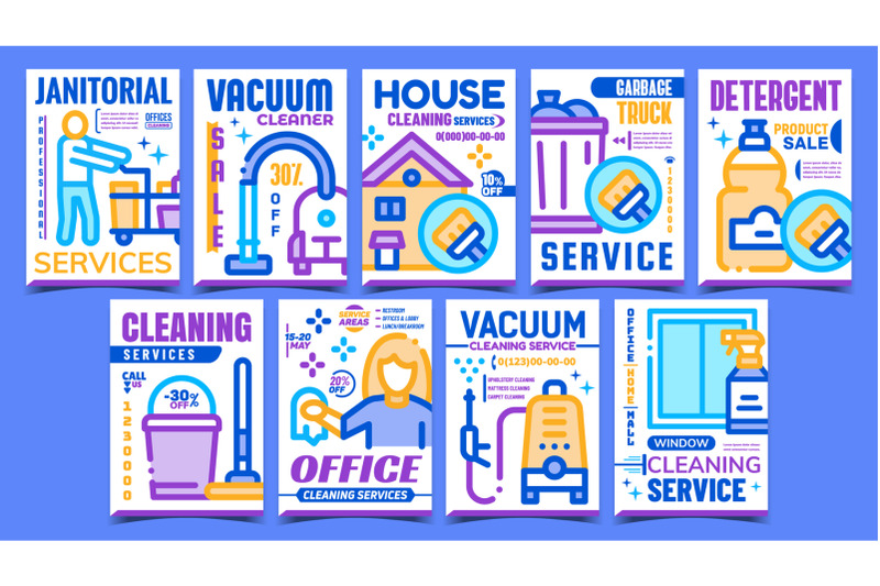 cleaning-service-advertising-posters-set-vector