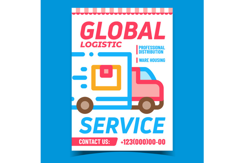 global-logistic-service-advertising-banner-vector