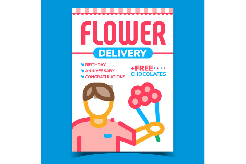 flower-delivery-creative-advertising-banner-vector