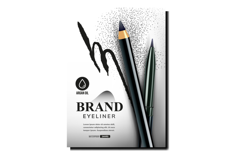 eyeliner-pencils-creative-promo-banner-vector