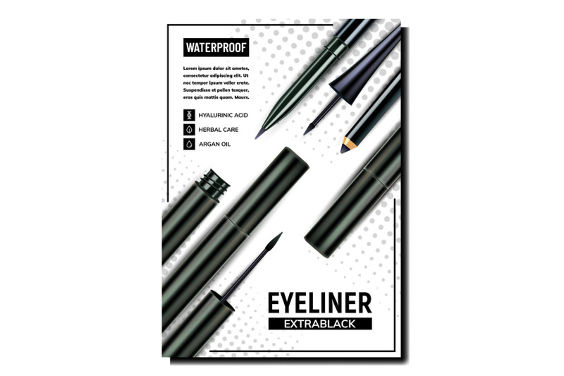 eyeliner-cosmetic-creative-promo-poster-vector