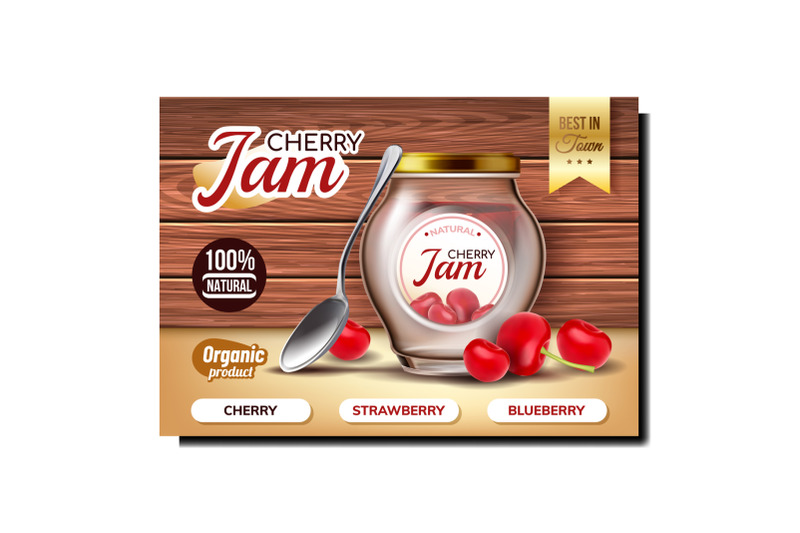 cherry-jam-creative-promotional-poster-vector