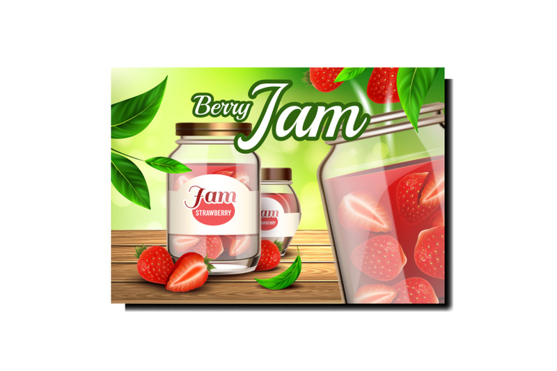 berry-jam-food-creative-promotional-banner-vector