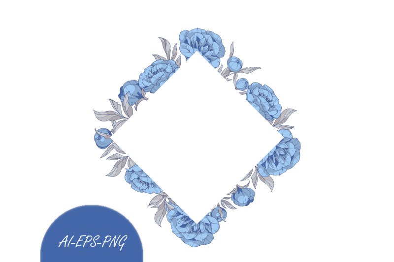 vector-clipart-frame-with-blue-peonies-flowers