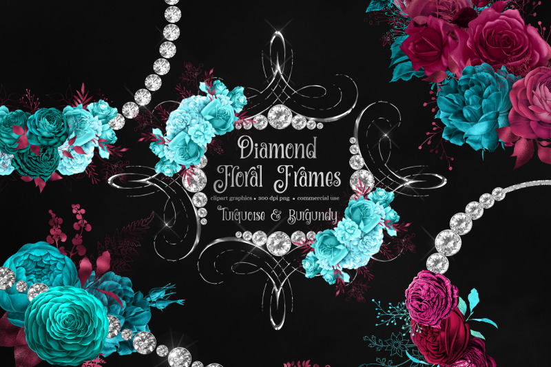 diamond-floral-frames-clipart